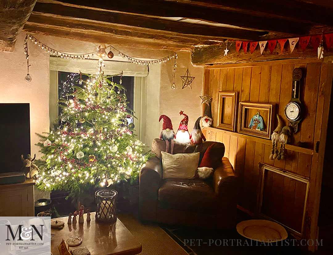 Little welsh cottage Christmas tree and decorations. Happy Christmas & Happy New Year!
