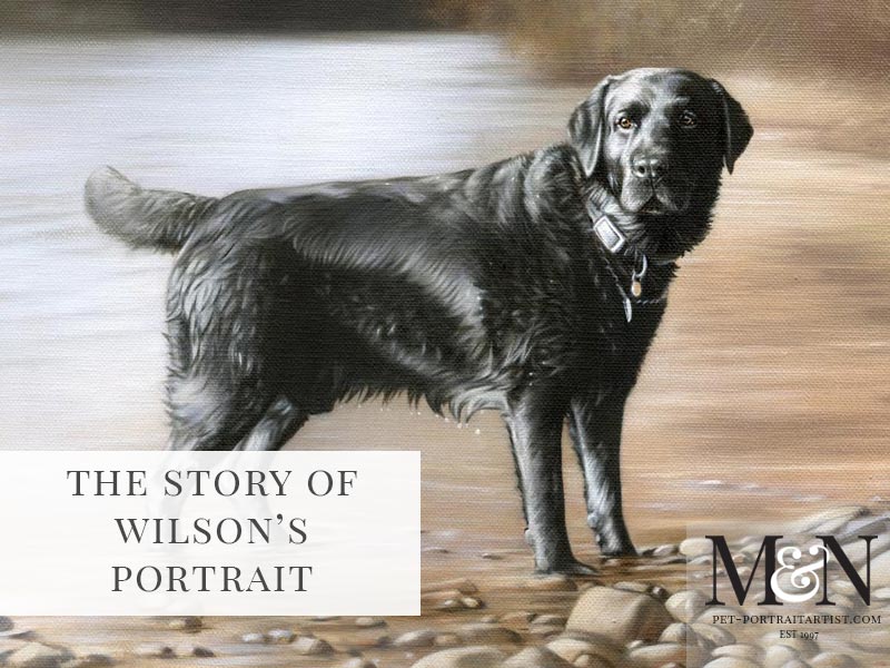 Black Labrador Oil Painting of Wilson