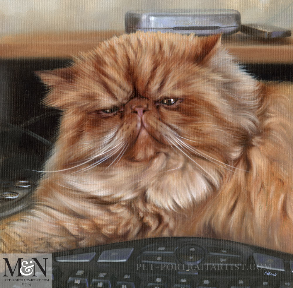 Cat Oil Portrait of Puff
