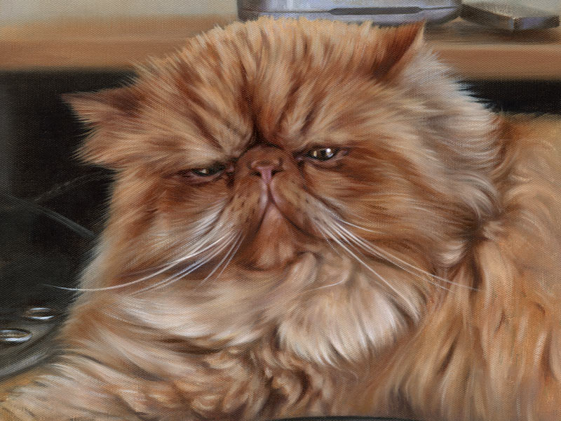 Cat Oil Portrait of Puff