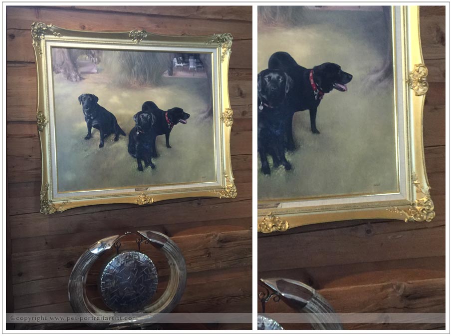 Oil Dog Portrait of Zizou, Gingko & Rover