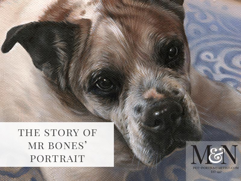 Oil Dog Portrait of Mr Bones