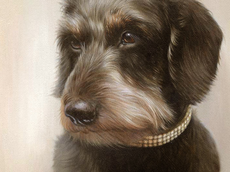 Dog Oil Painting of Lilly