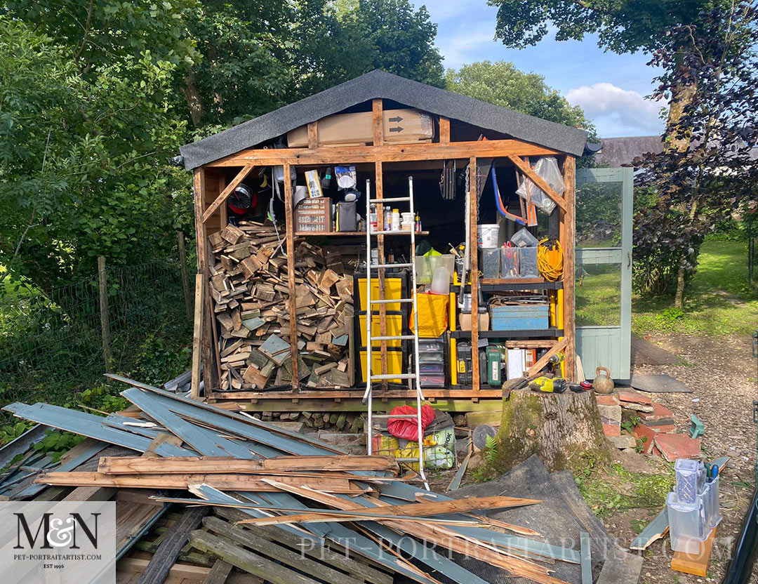 Cladding the shed 