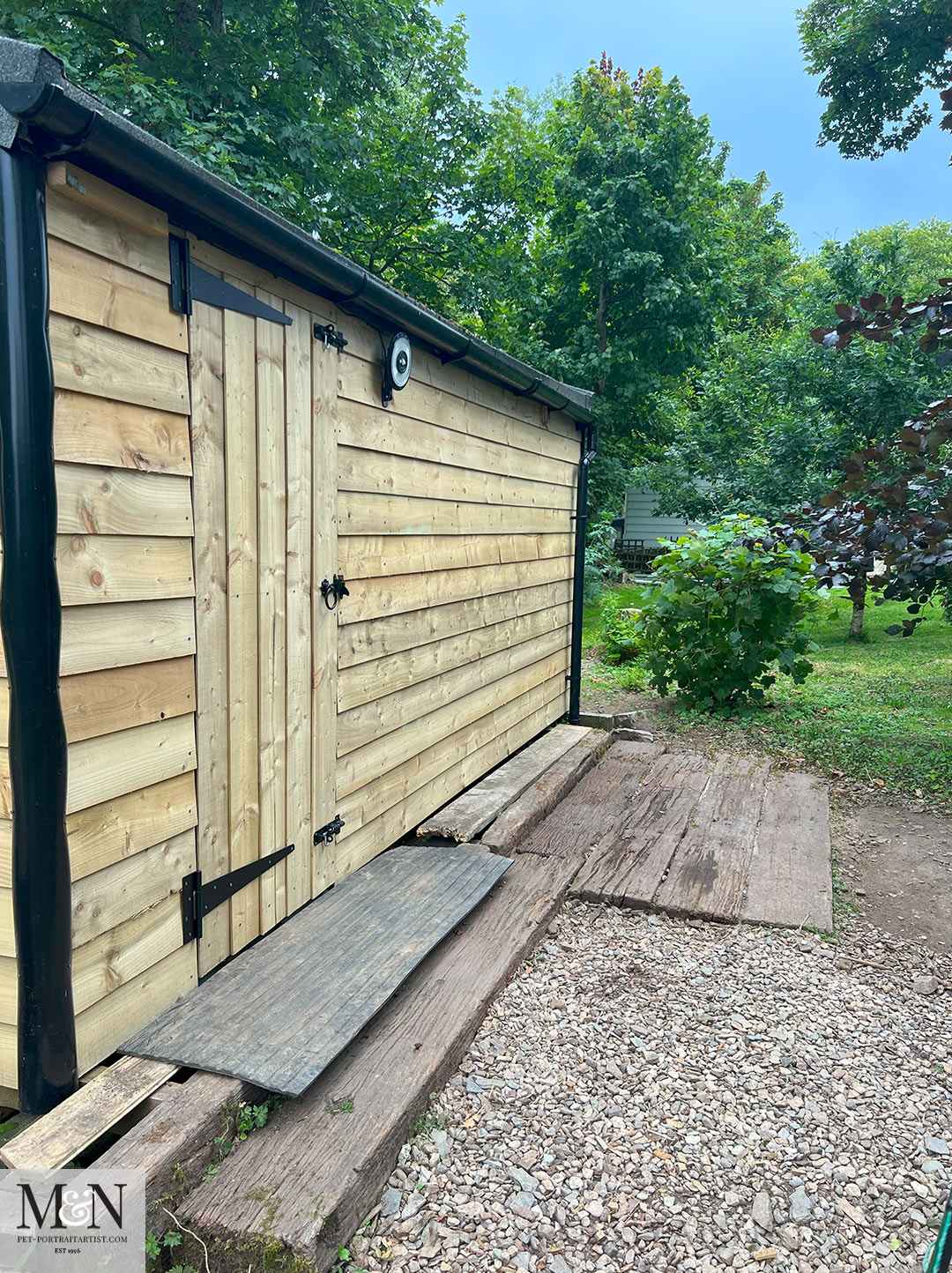 The tool shed all complete with guttering and waterbutt