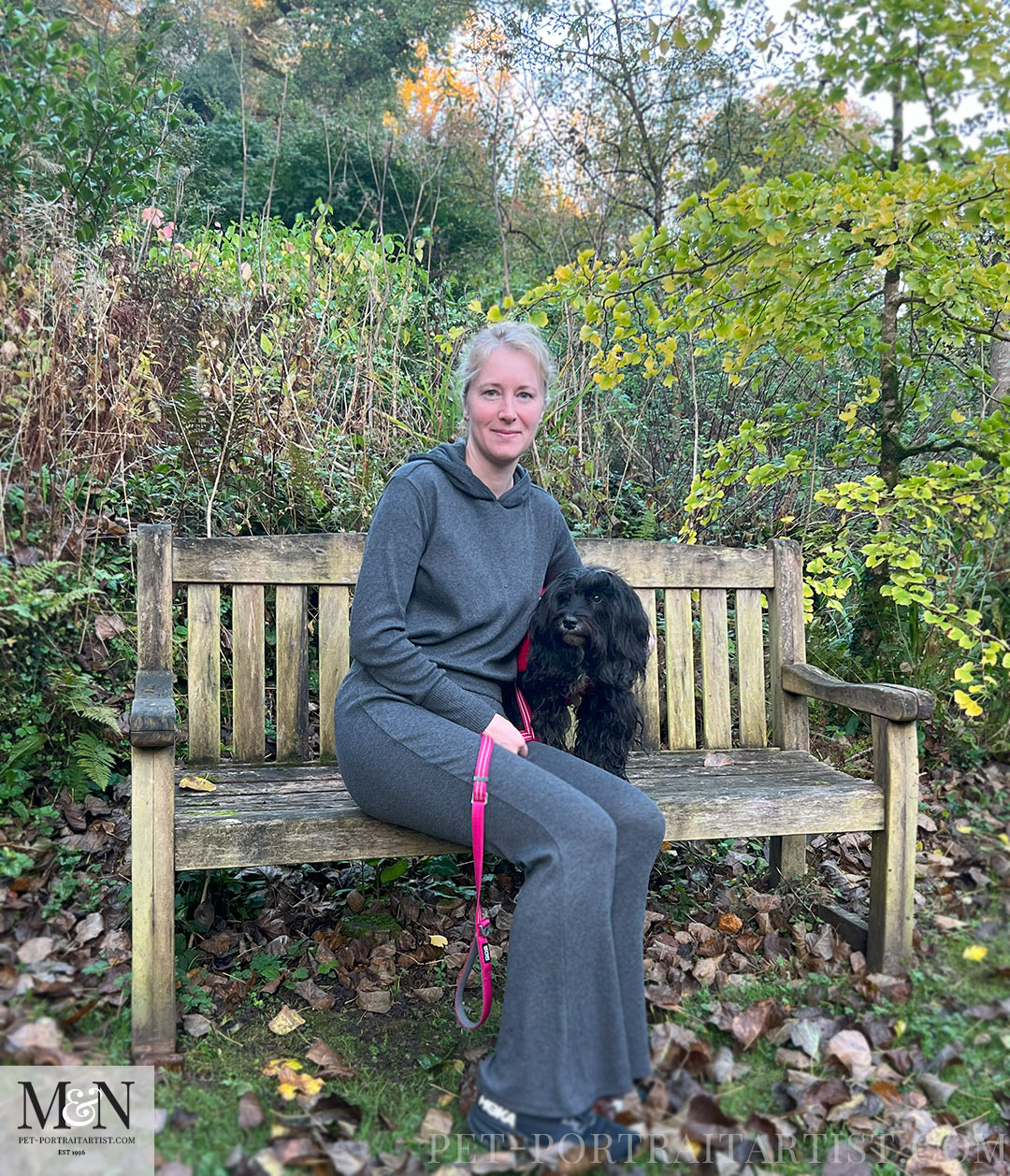 Melanie and Lily in the Mill garden on the last day before going home. 