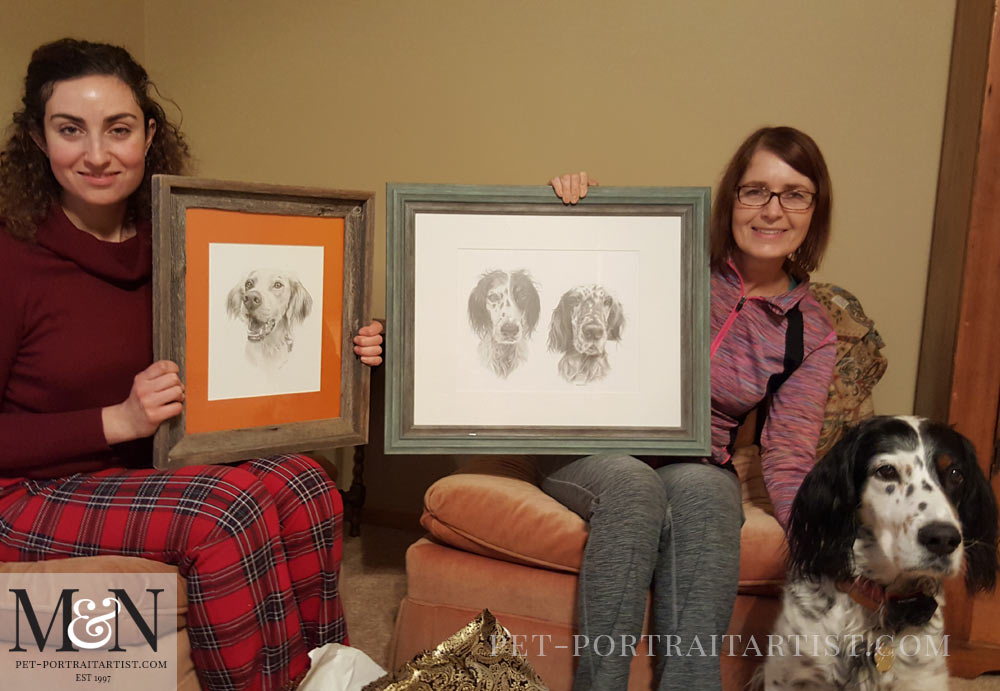 Happy Clients with their pet portraits