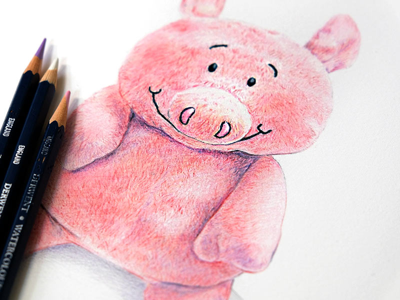 Cuddly Toy Drawing of Piggy