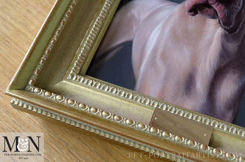 Weimaraner Oil Portrait Framed