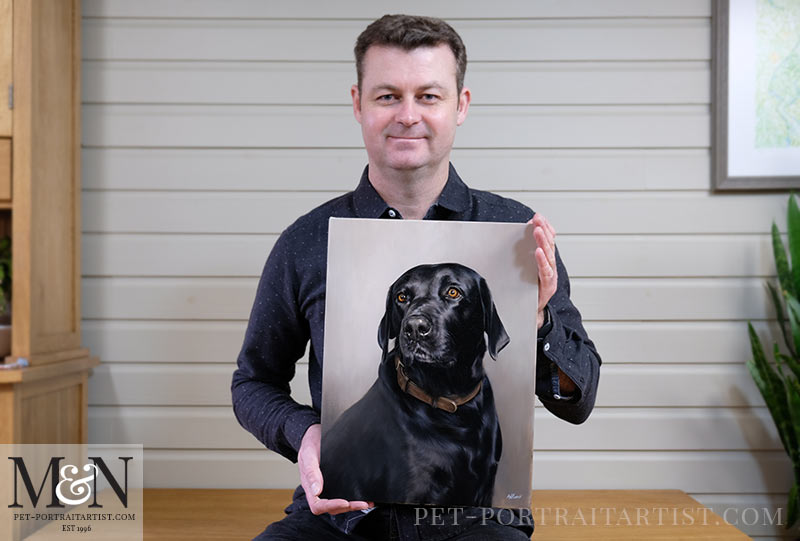 Black Labrador Oil Portrait