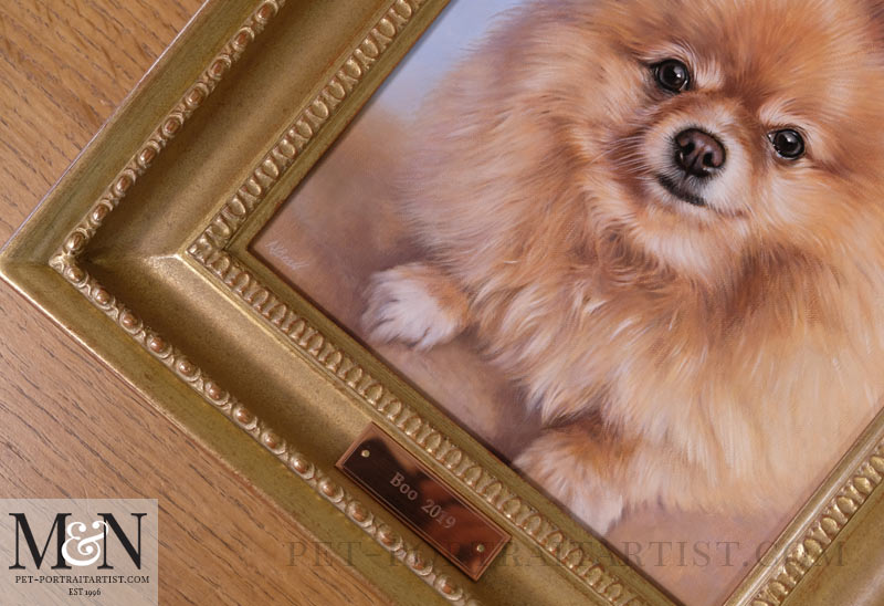 Close up of the portrait framed