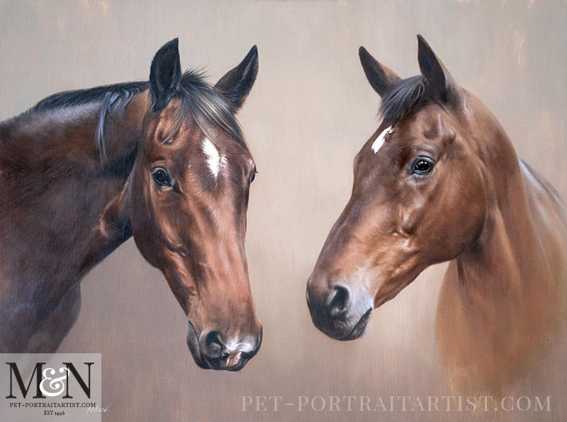 Double Horse Oil Painting