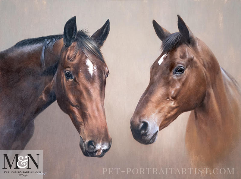 Horse deals oil painting