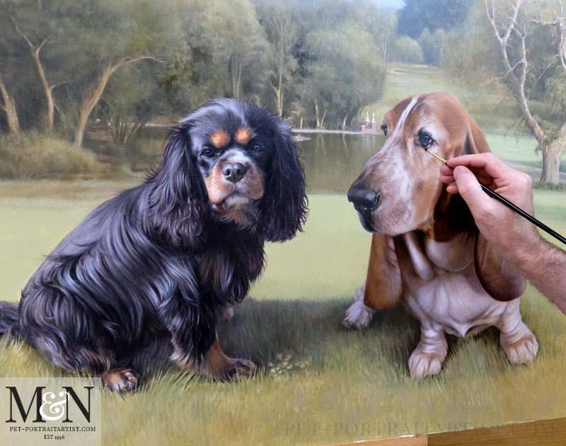 Plenty of detail on the oil pet portrait