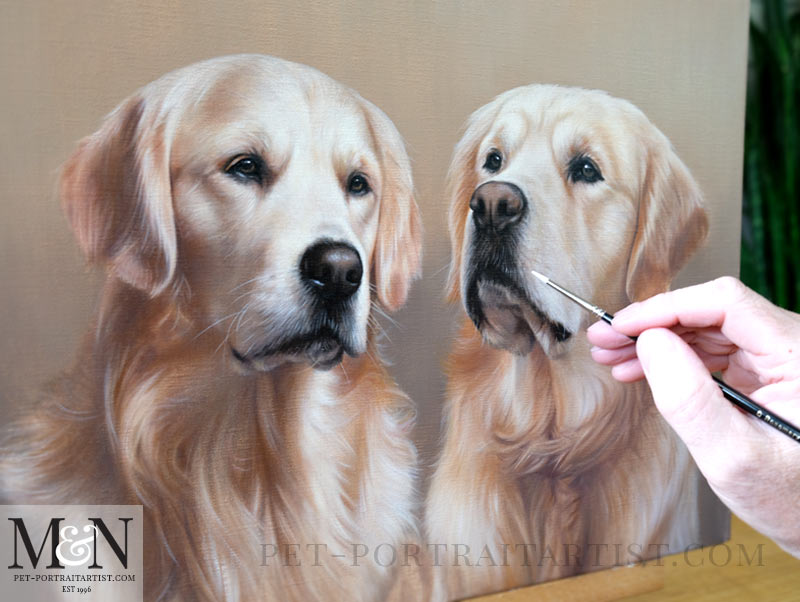 Golden retriever hot sale oil painting