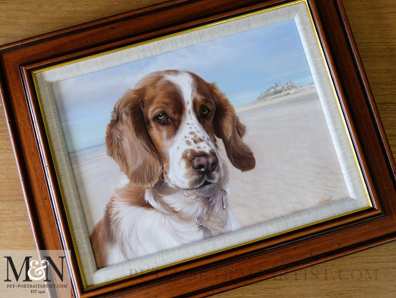 Framed Spaniel Oil Portrait of Millie