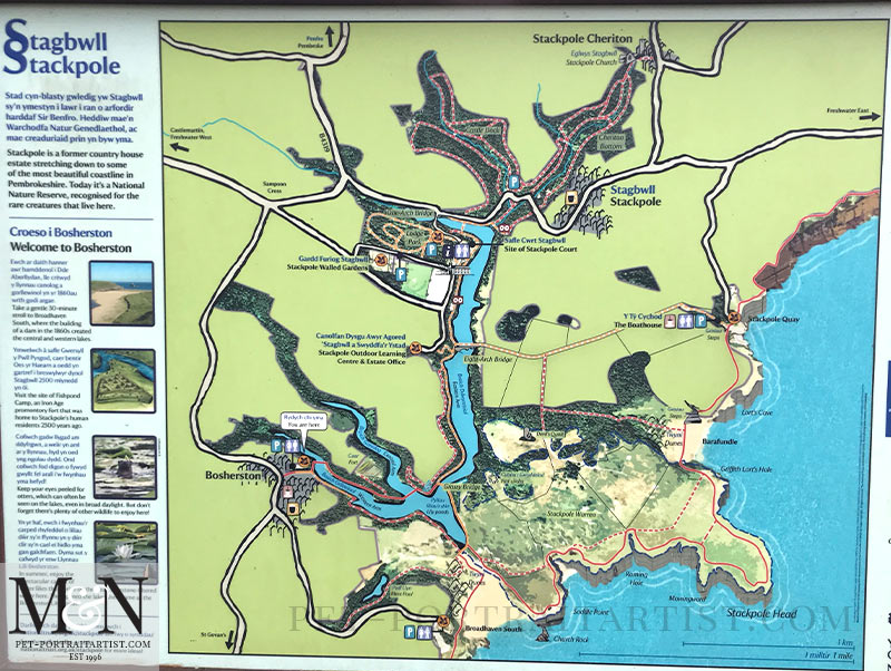 Stackpole information board