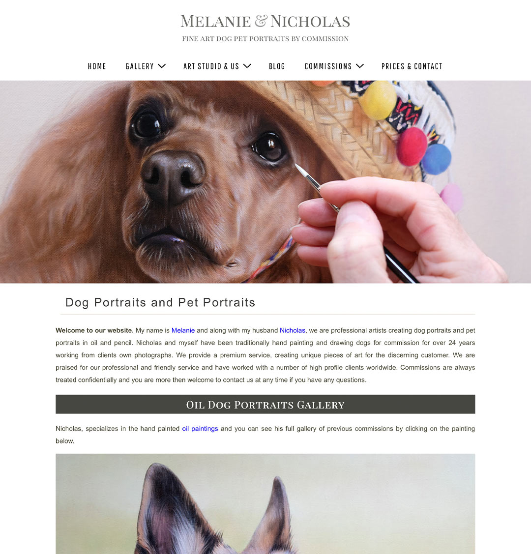 Dog Portraits Website