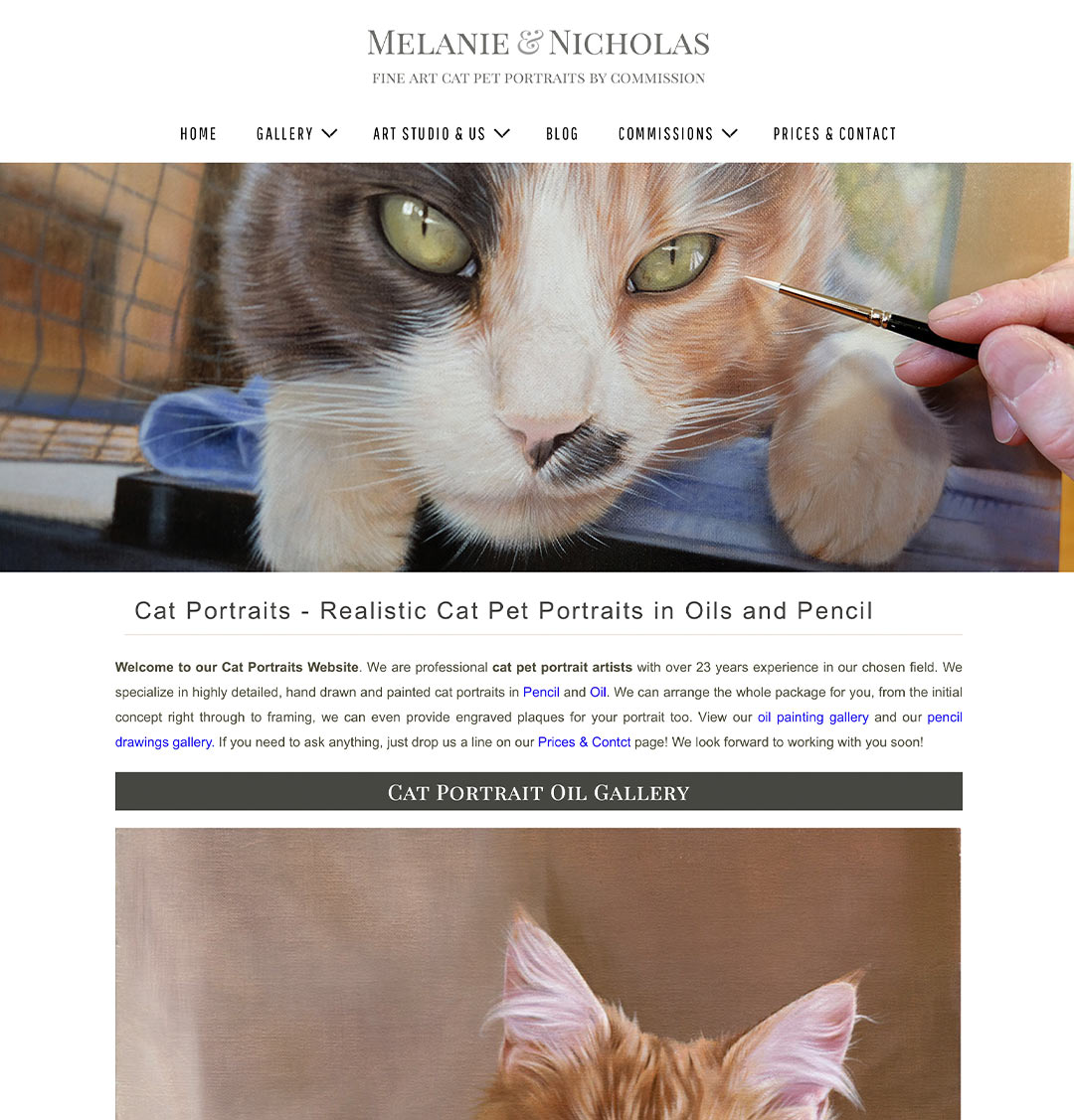 Cat Portraits Website