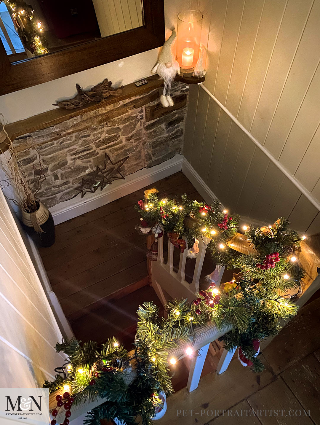 Our Christmas Cottage Stairs Happy Christmas & Happy New Year!