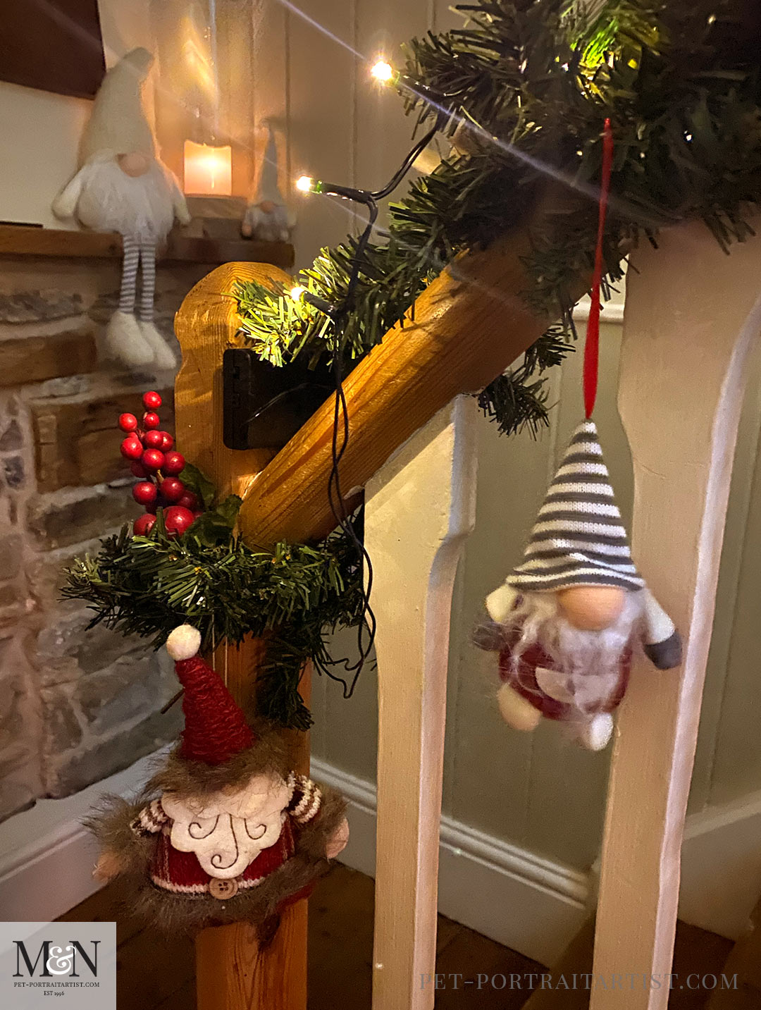 Stairway decoration for Christmas