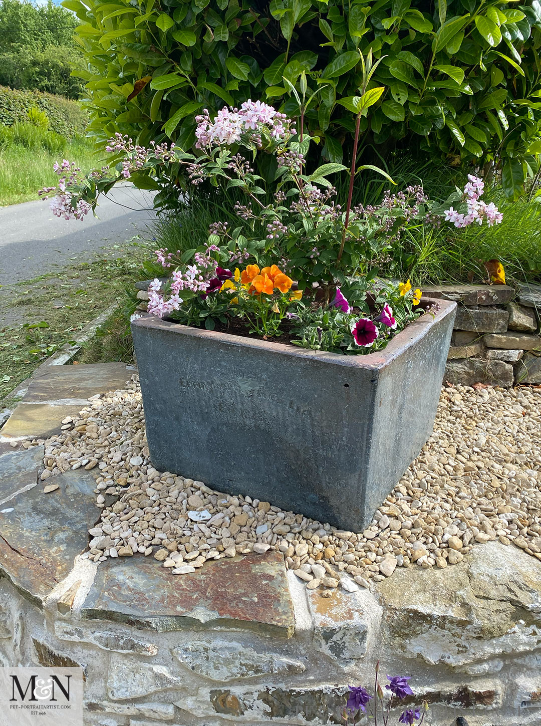 Planters in the garden