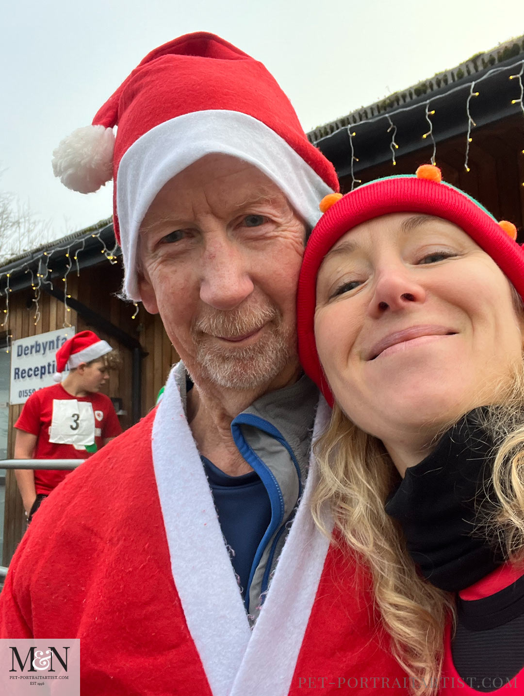 Melanie and Harvey in the Santa Run