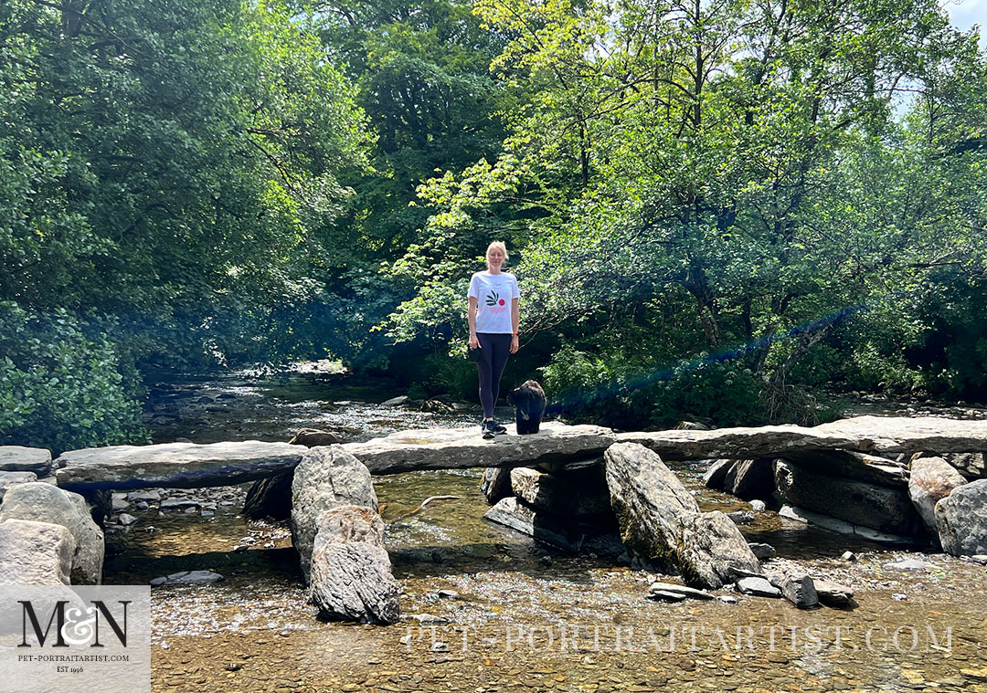 Melanie on Tarr Steps