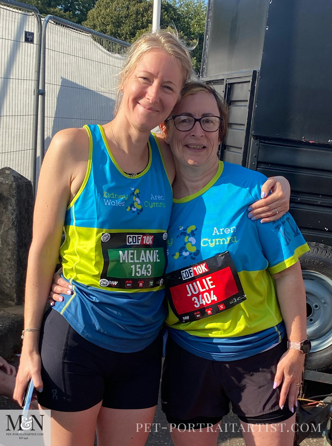 Melanie's Monthly News in August - Julie and myself prior to the race.