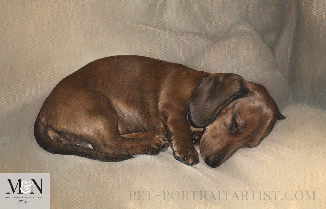 Dachshund Oil Painting of Lilly