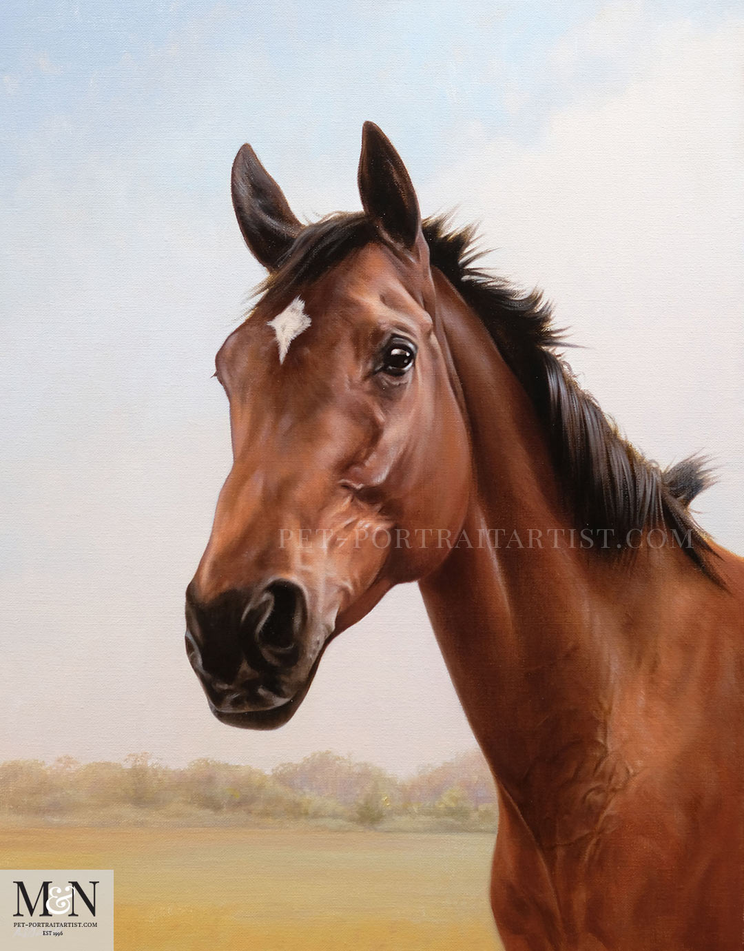 horse oil pet portrait of Tilly