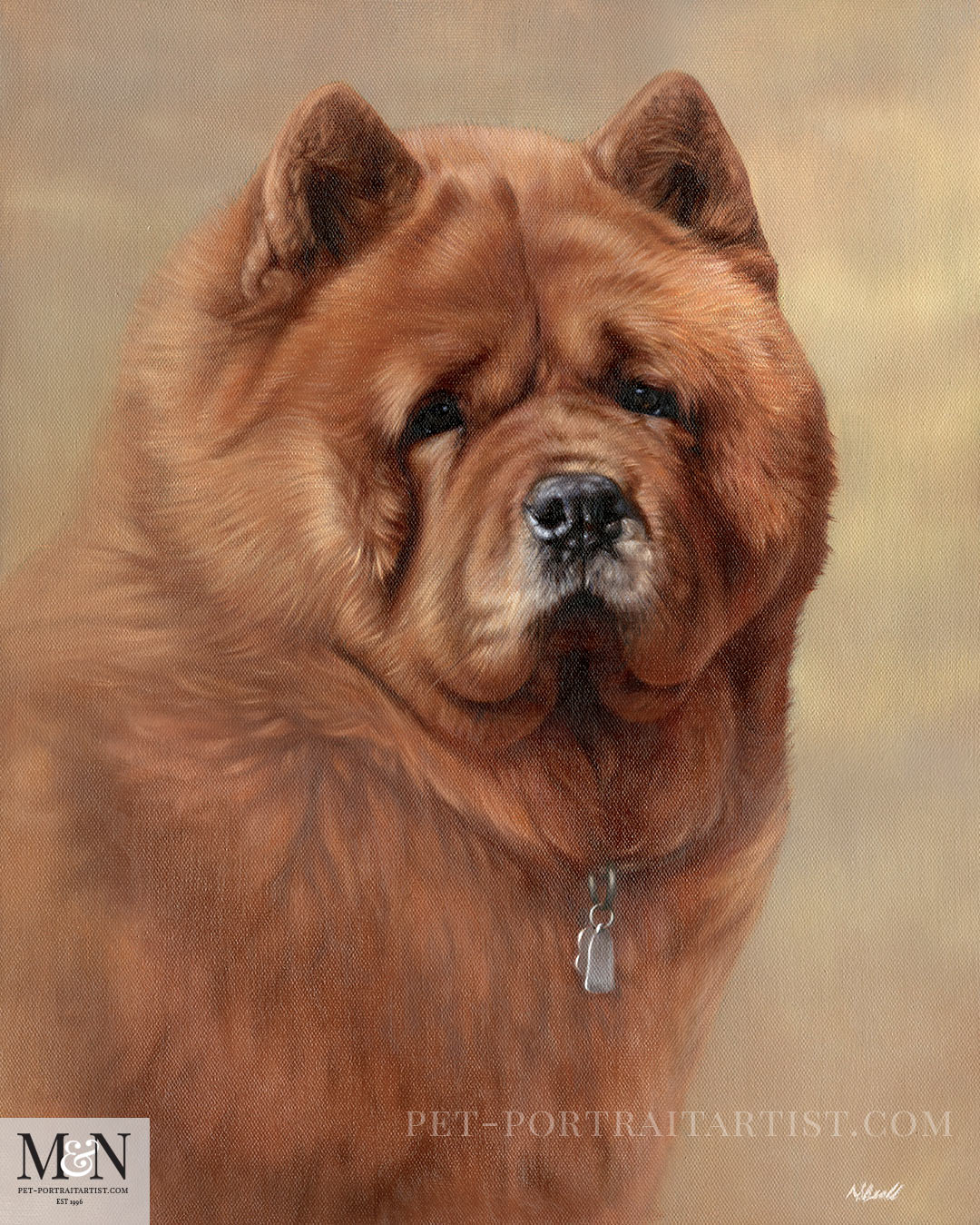Oil Pet Portrait of Chow