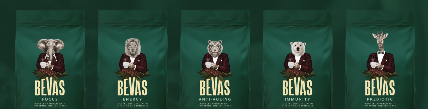 Bevas Vitamin-infused Coffee Illustrations