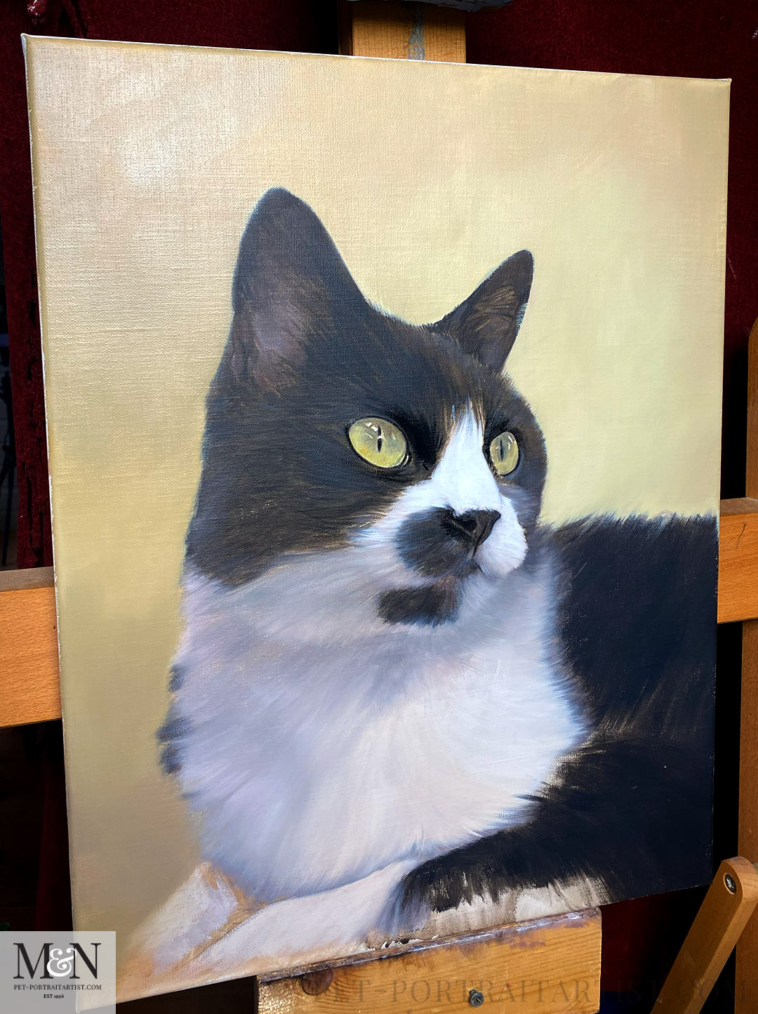 Second Stage of the oil painting of Tiddles