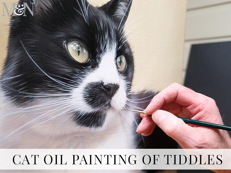 Cat Oil Painting of Tiddles