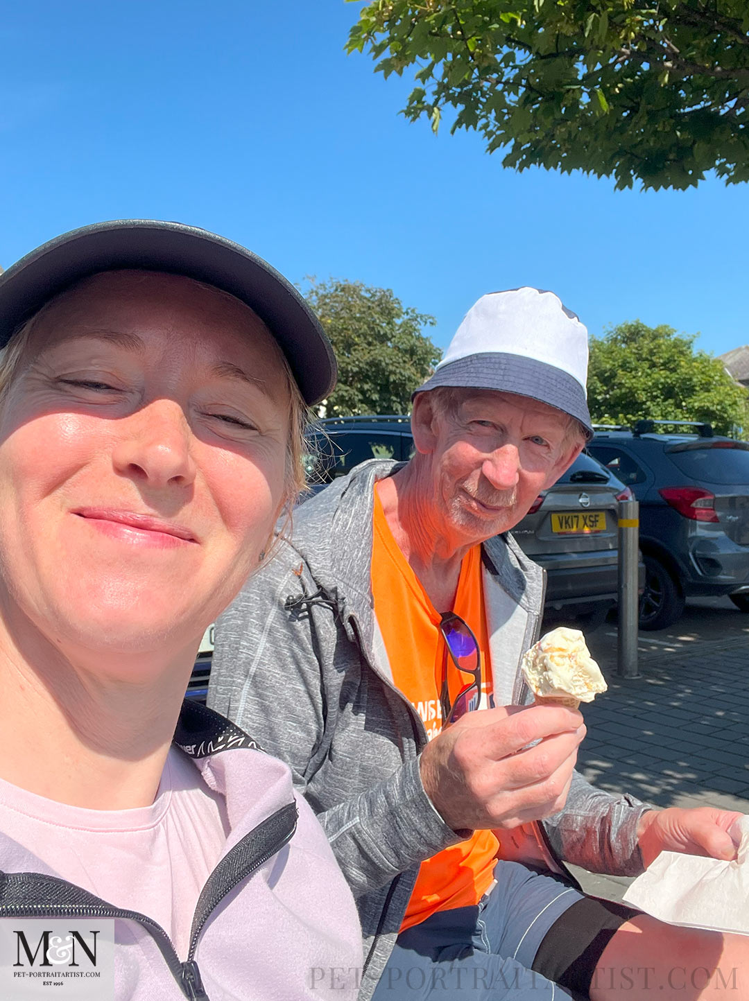 Melanie and Harvey eating ice cream!  Nicholas and Lily also enjoying ice cream not pictured! 