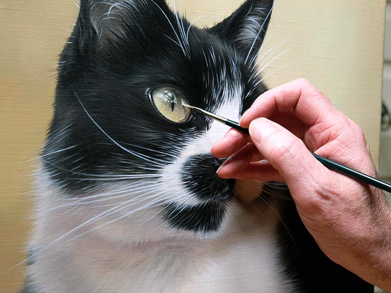 Cat Oil Painting of Tiddles