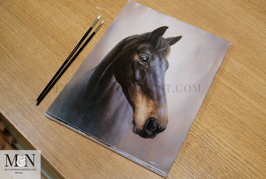 The oil painting ready to be packed