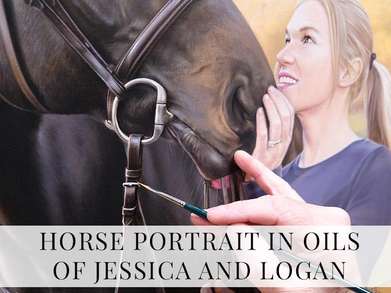 Horse Portrait in Oils of Jessica and Logan