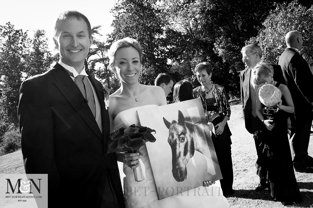 Wedding in France with the oil portrait
