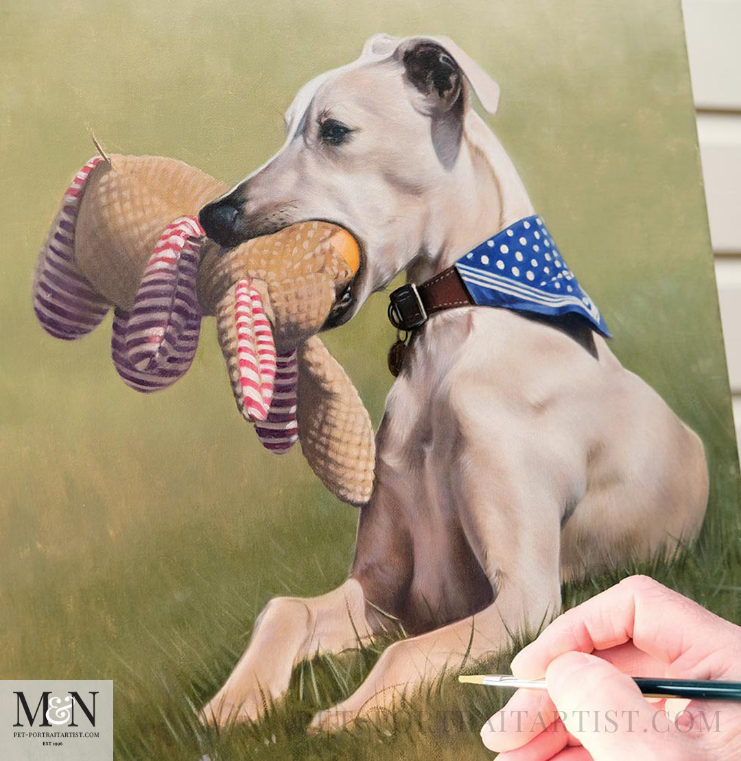 Increasing Personalisation in your pet portrait with toys