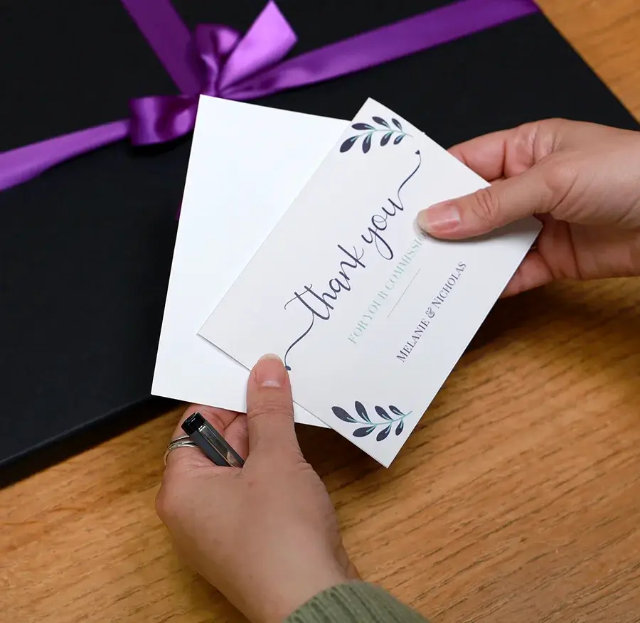 Hand written notes for our pet portraits cleints