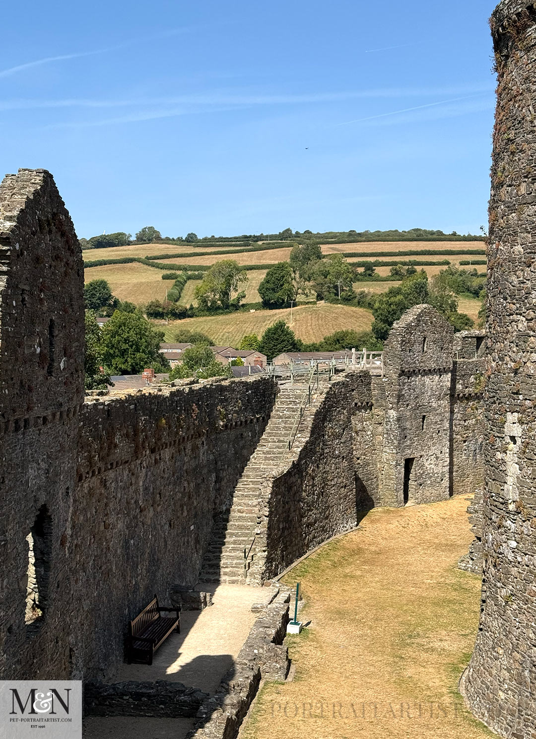Beautiful view looking across Kidwelly Castle.