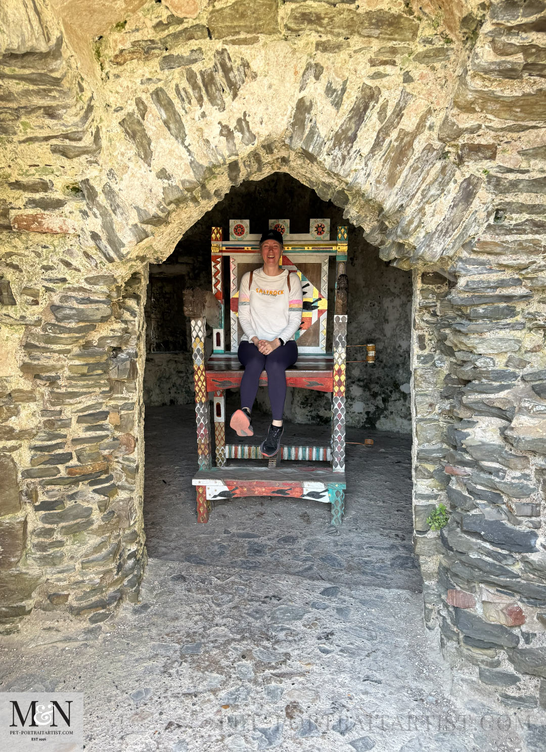 Melanie on the throne at Kidwelly Castle!! 
