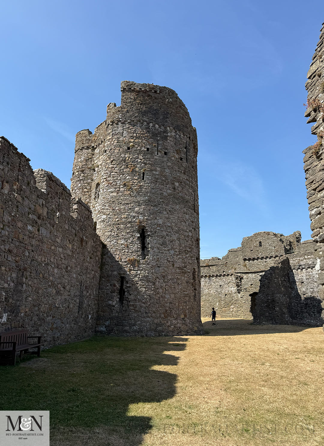 Kidwelly Castle towers and walls