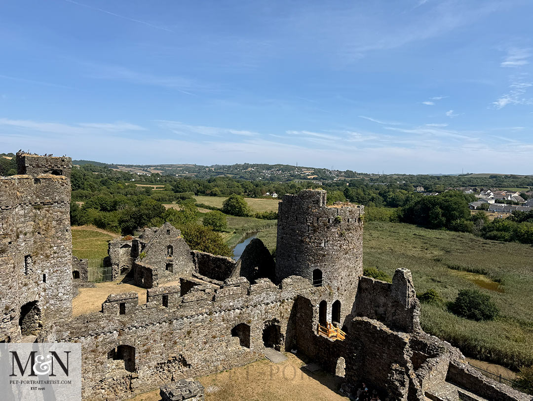 View from Kidwelly Castle. 