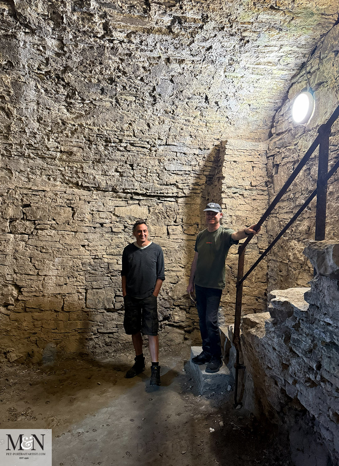Nicholas and Steve down in one of the dungeons.