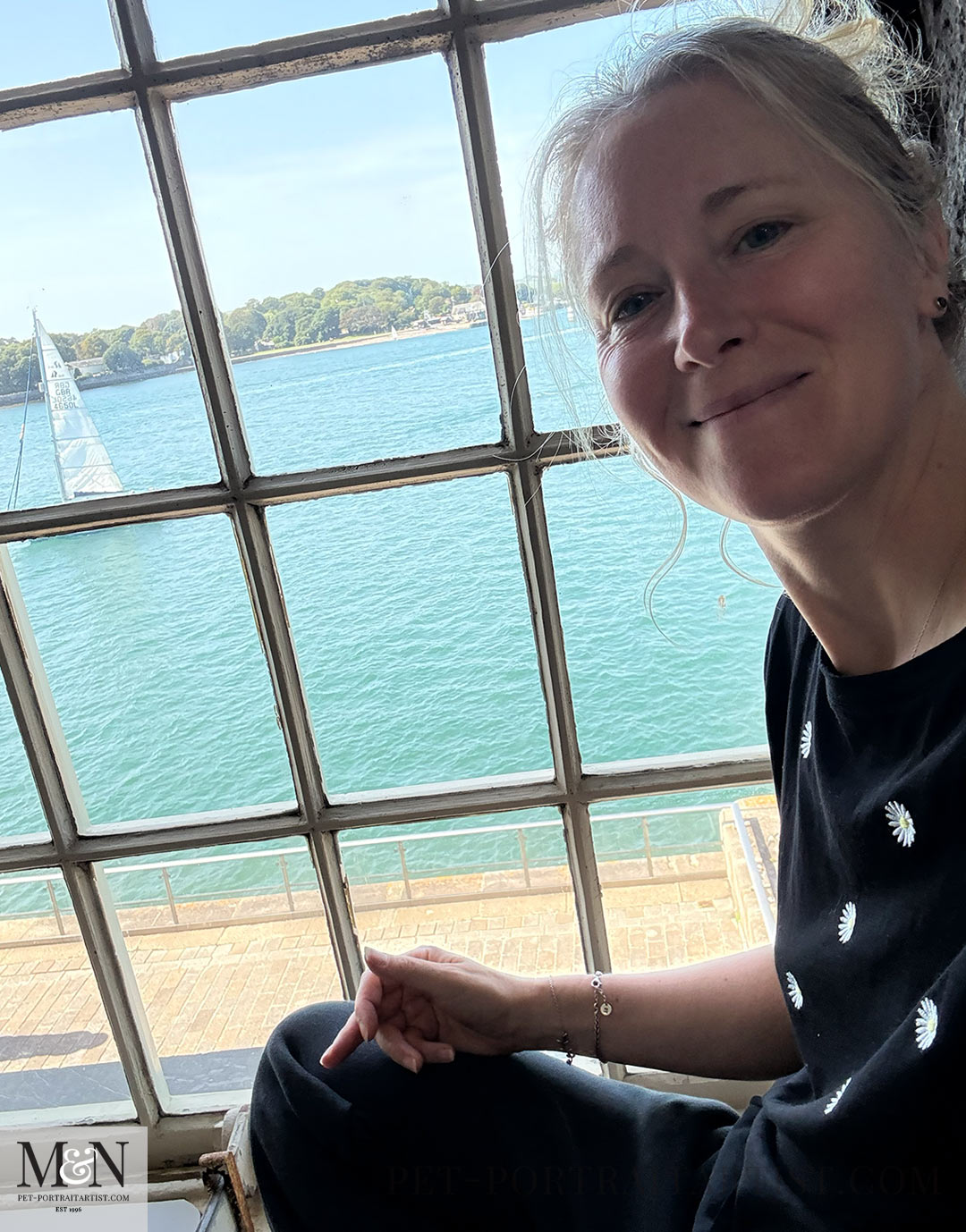 Royal William Yard Holiday - Melanie by the window.